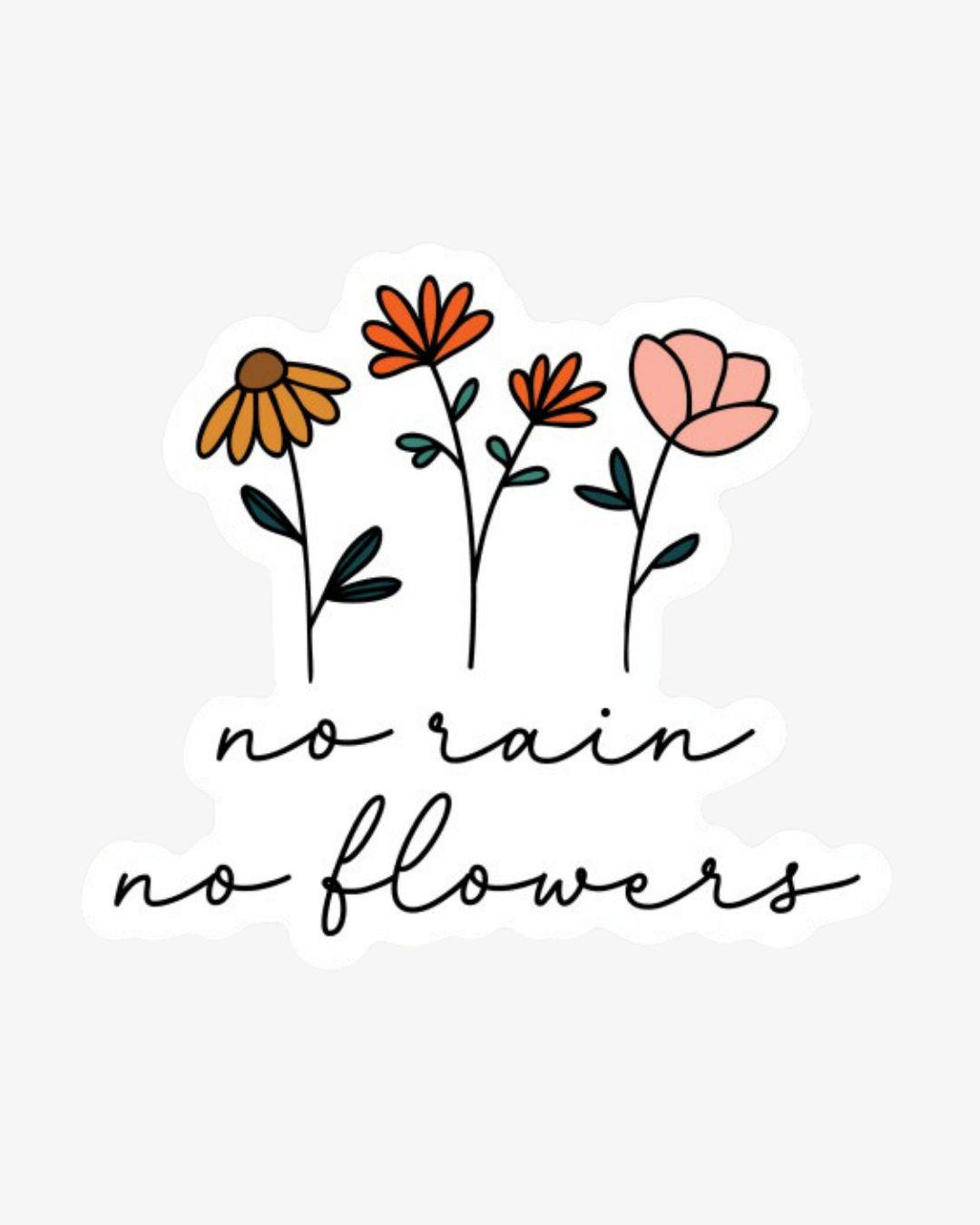 No Rain, No Flowers Decal