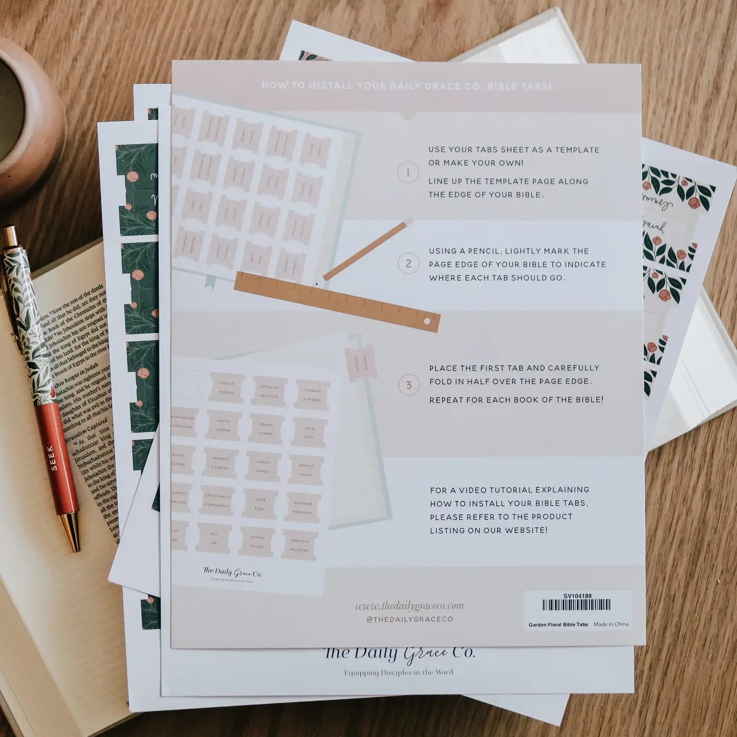 Garden Floral Bible Tabs