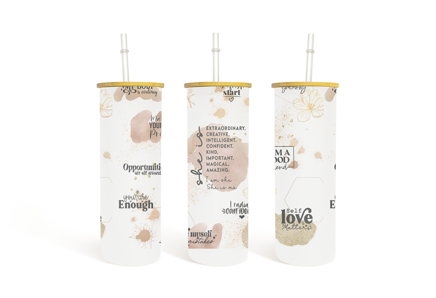 25 oz She Is Glass and Daily Affirmations-Wholesale