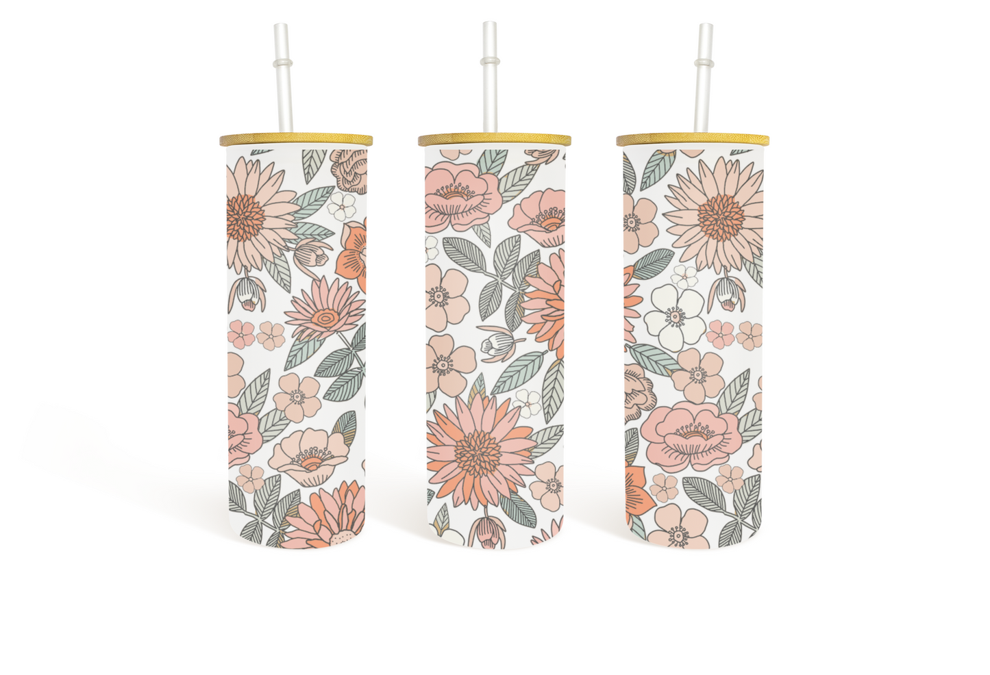 25 oz Dark Floral Glass-Wholesale