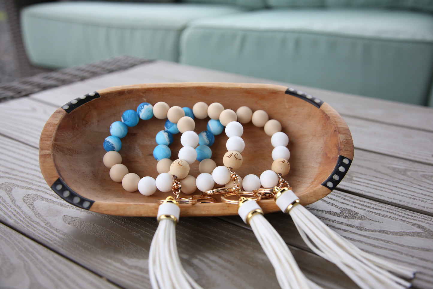 Isaiah 43:2 Silicone Beaded Wristlet Keychain