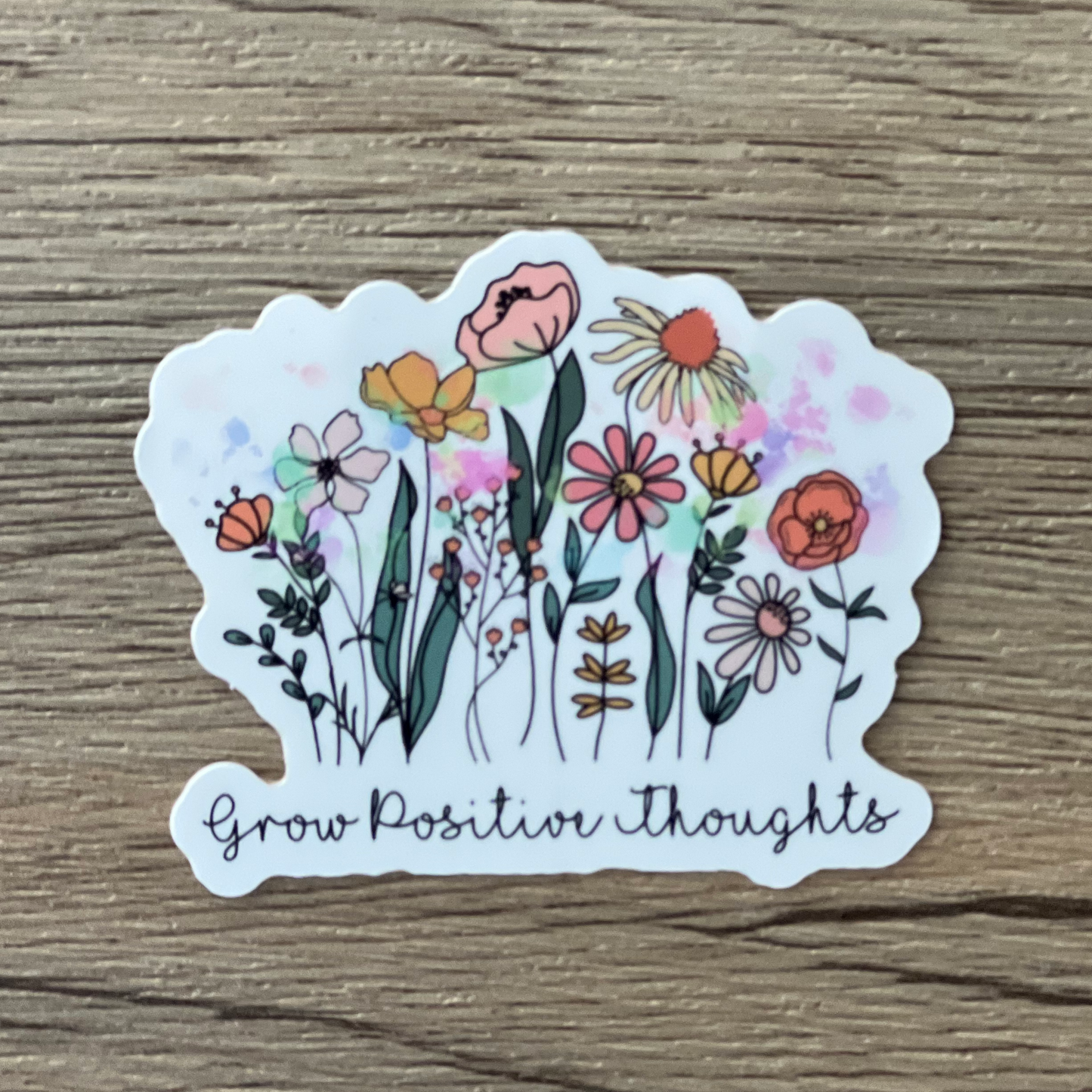 Grow Positive Thoughts Waterproof Sticker