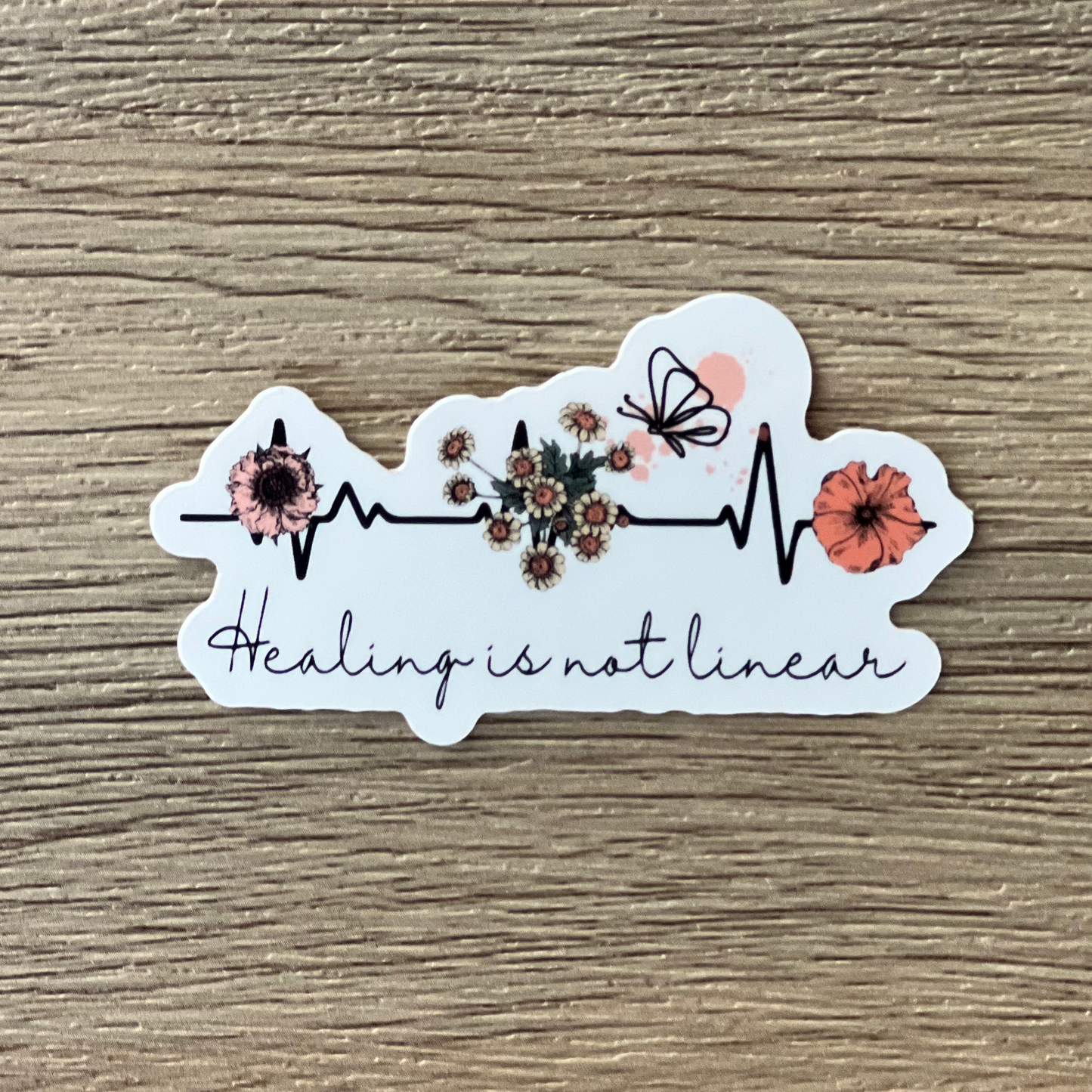 Healing is Not Linear Waterproof Sticker