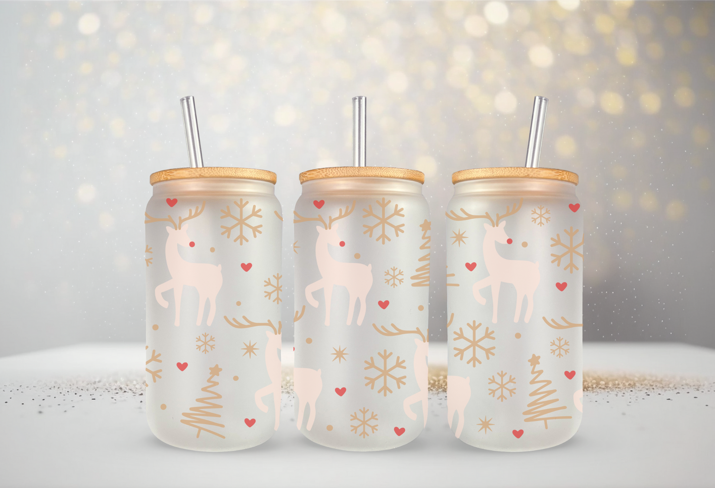 Reindeer Can Glass - Wholesale