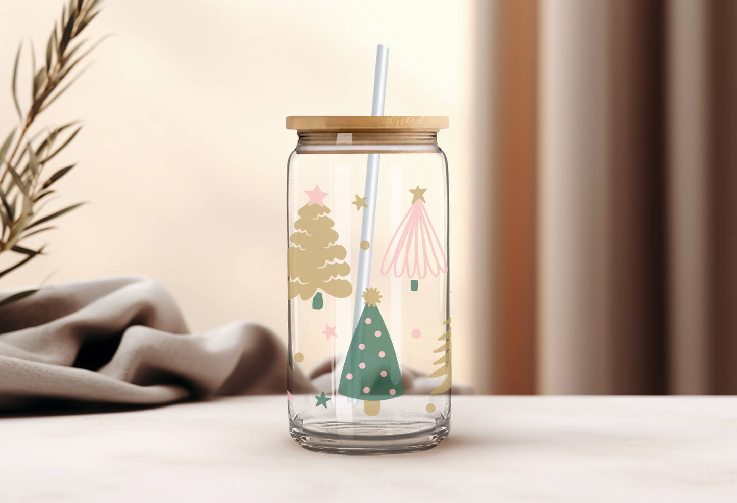 Christmas Tree Can Glass- Wholesale