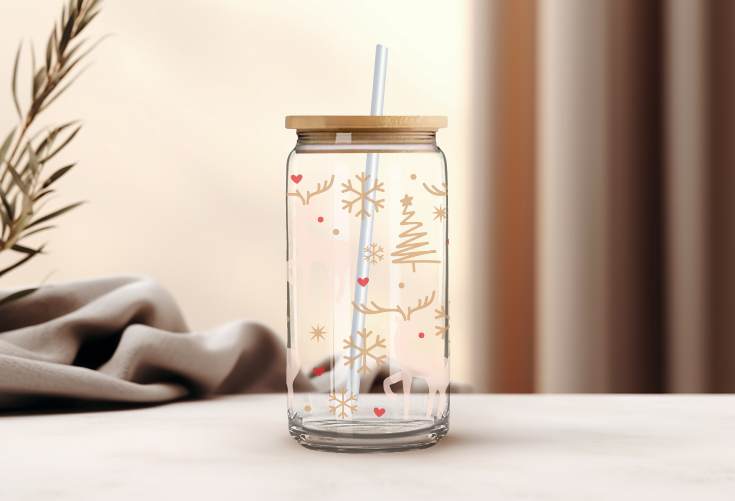 Reindeer Can Glass - Wholesale