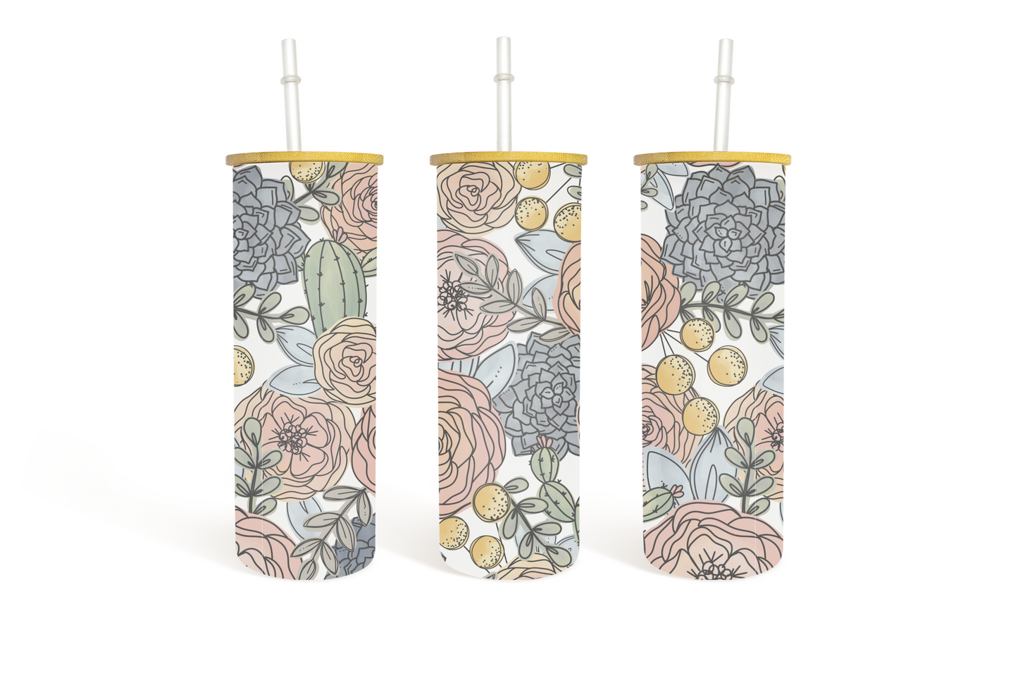 25 oz Cactus Floral Glass-Wholesale