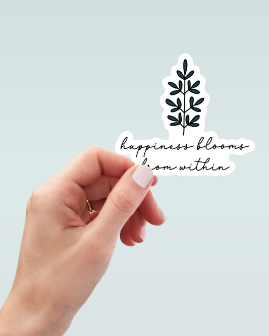 Happiness Blooms from Within Decal