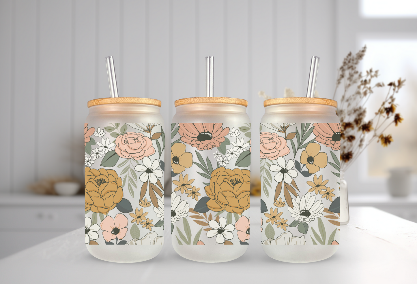 Fall Floral Glass - Wholesale