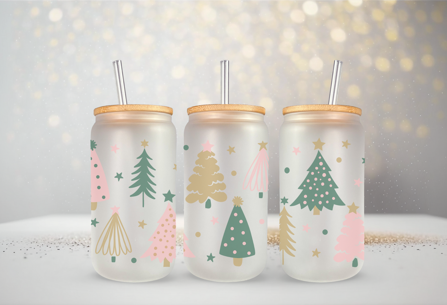 Christmas Tree Can Glass- Wholesale