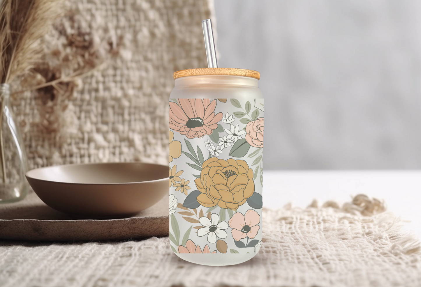 Fall Floral Glass - Wholesale