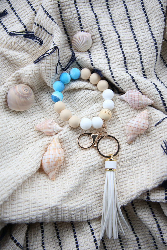 Isaiah 43:2 Silicone Beaded Wristlet Keychain