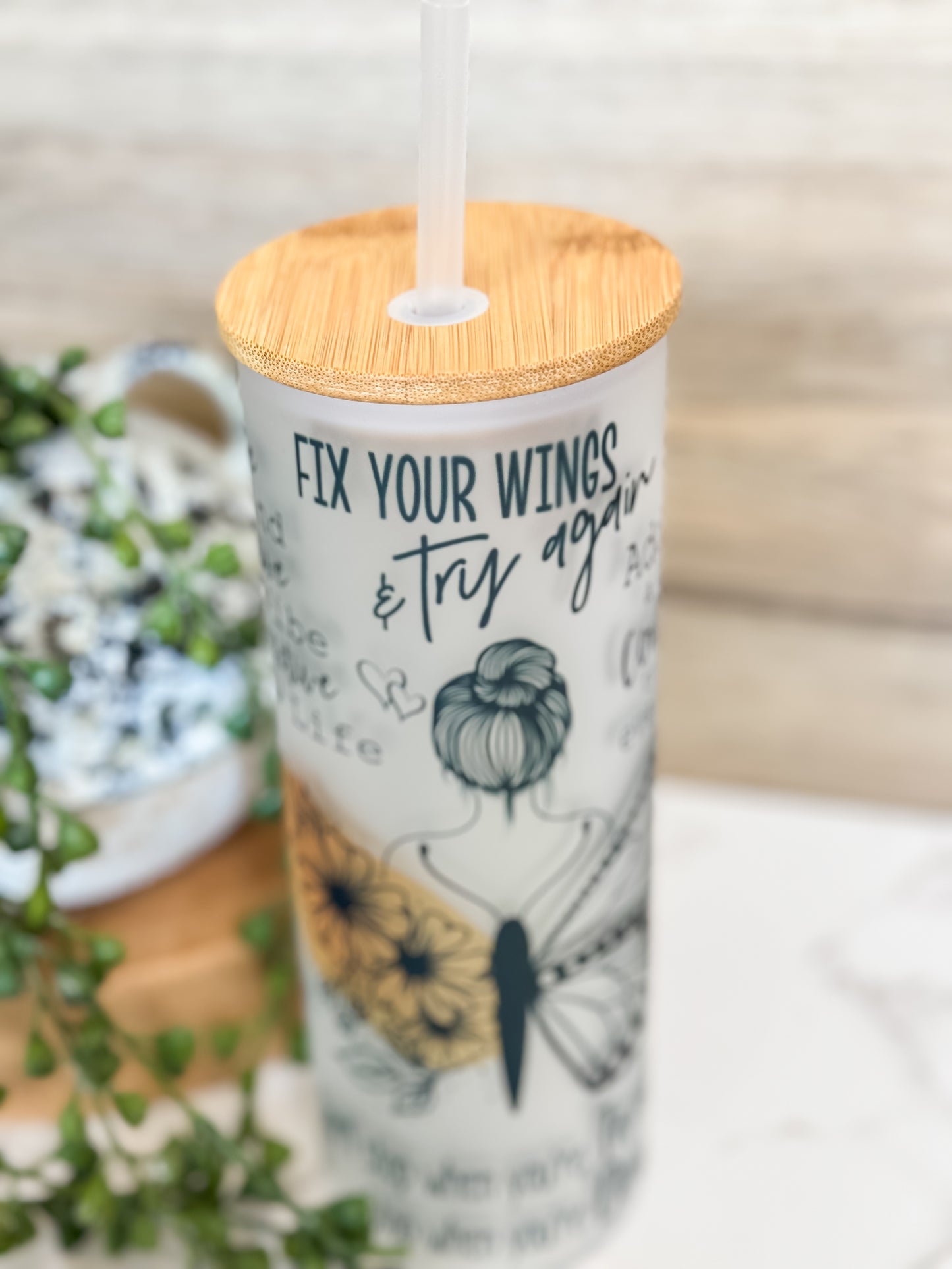 25 oz Butterfly Glass- Wholesale