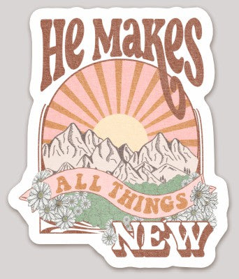 He Makes All Things New Waterproof Sticker - Wholesale