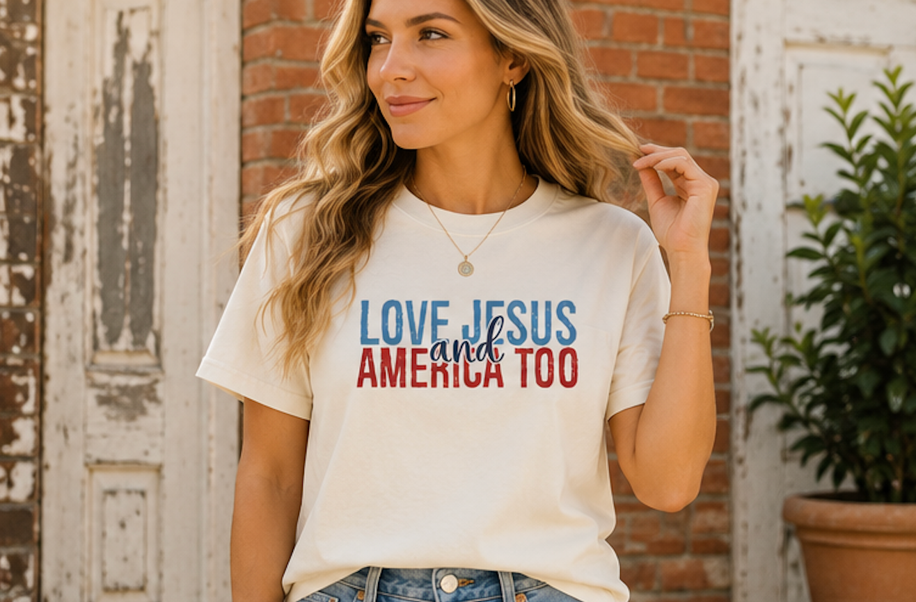 Loves Jesus and America Too T-shirt