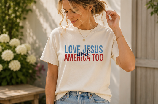 Loves Jesus and America Too T-shirt