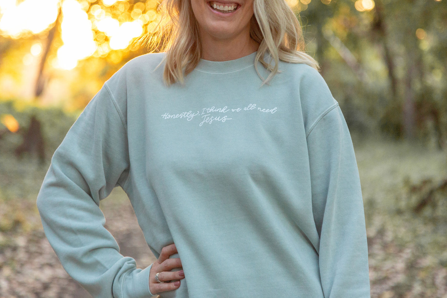 Honestly, We All Need Jesus Crewneck Sweatshirt - Wholesale
