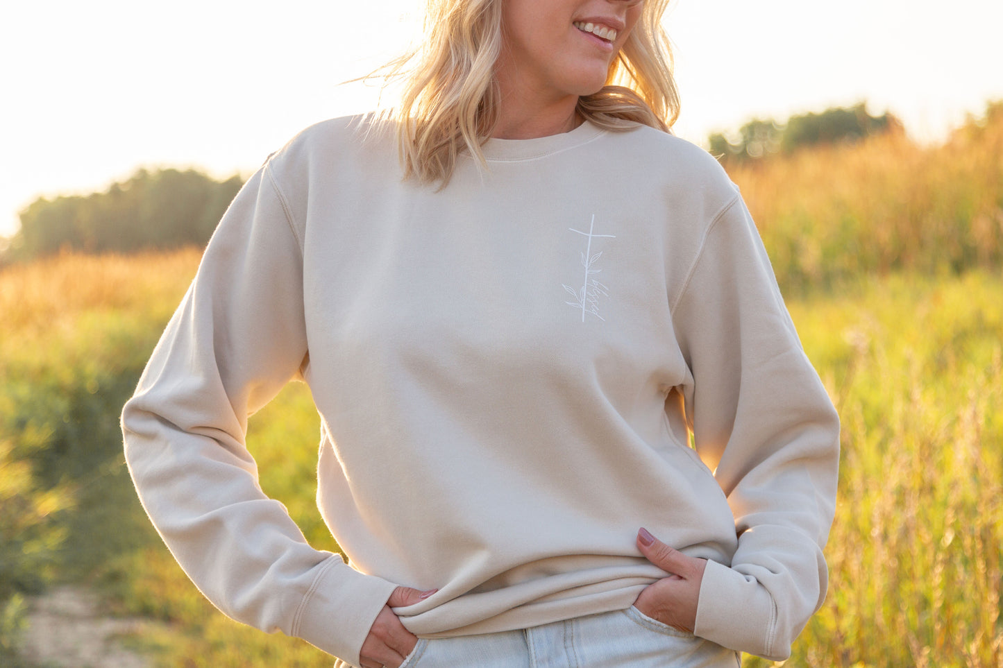 Blessed Cross Crewneck Sweatshirt - Wholesale