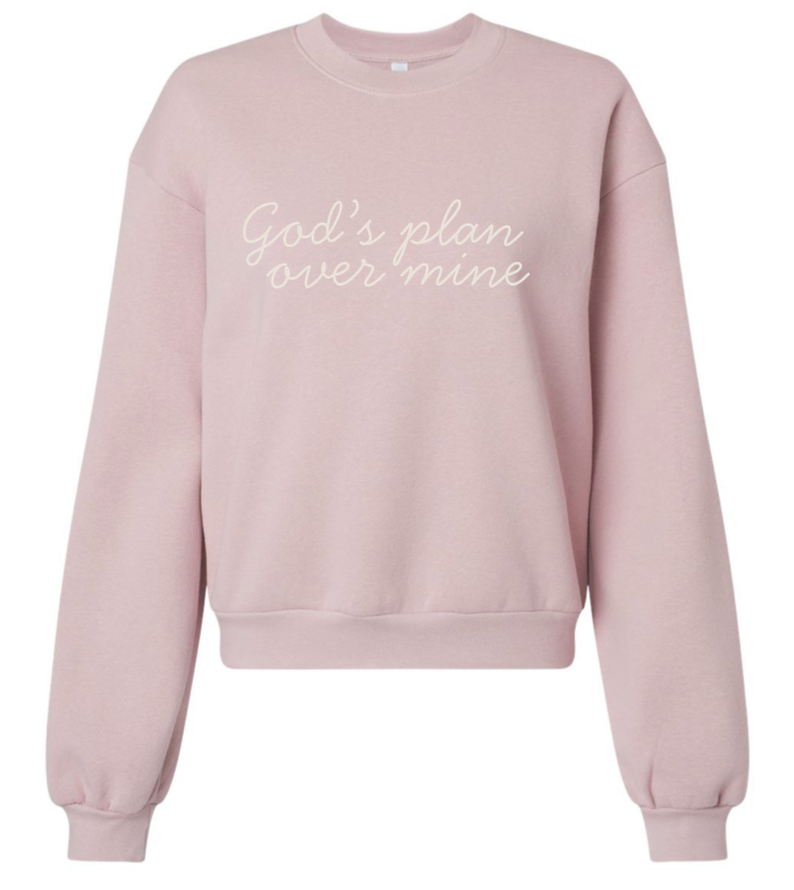 God's Plan Over Mine Embroidered Crewneck- wholesale